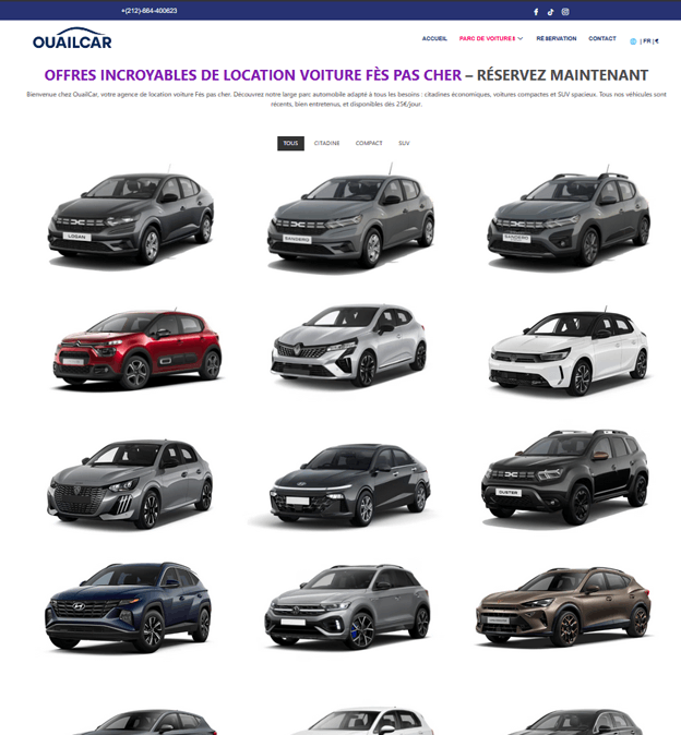 Site de location de voiture – UX fluide et conversion optimisée